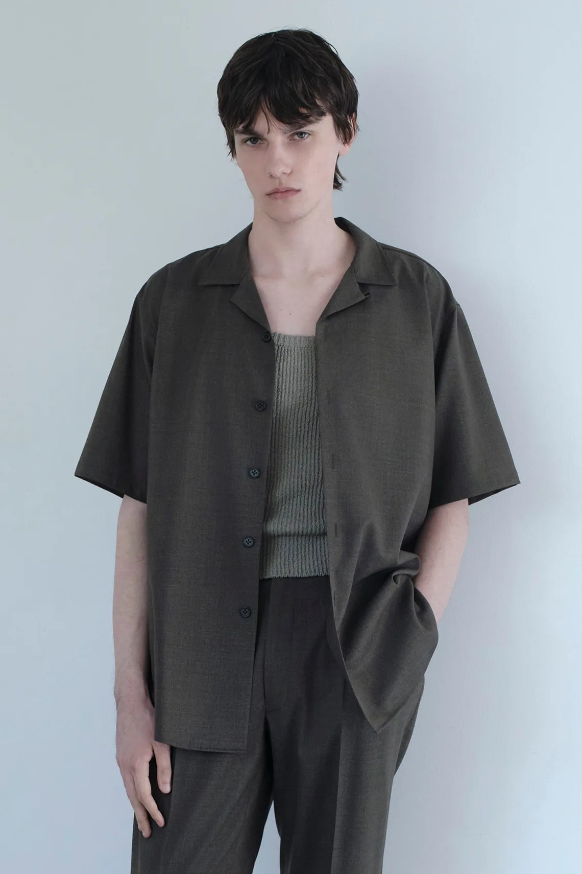 Model in tailored jacket